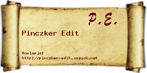 Pinczker Edit névjegykártya
